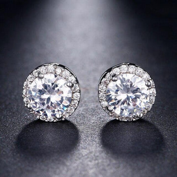 Attractive AAA CZ Stone Stud Earrings Round Shape 4 colours - Best Online Prices by Jewellery Supermarket - The Jewellery Supermarket